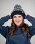 Treeanie Knitted Norwegian Pom Pom Light Grey Mel-Navy